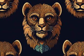 draw vintage mascot in linocut style for your brand