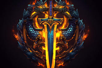 create a custom fantasy, rpg, sci fi animated game logo