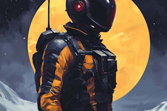 draw it a sci fi robot concept art in unique style