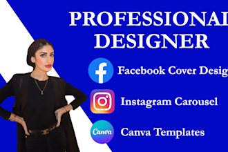 facebook cover design anime banner ad design instagram carousel canva templates