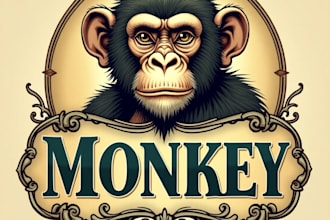 design high quality vintage monkey logo with fastest delivery