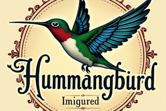 design high quality vintage hummingbird logo for your business