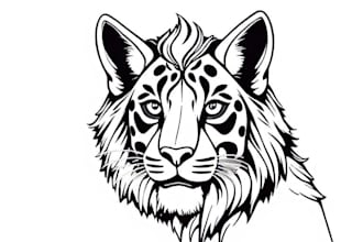 create a unique custom vector illustration in line art style