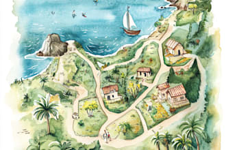 create a custom wedding map watercolor style
