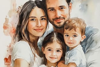 draw amazing watercolor portraits for your family
