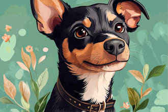 draw a cute disney style pet portrait