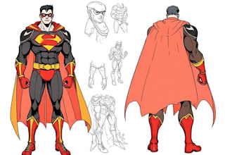 design superhero character design concept art for your comic