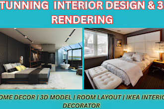 create stunning 4k photorealistic 3d renders for interior and home decor