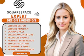 create redesign squarespace godaddy business website sales page or landing pages