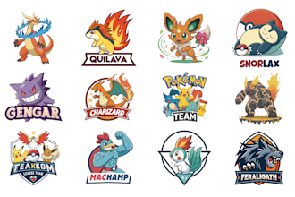 design pokemon, fakemon, league team, banner, funke logo and tcg trainer card