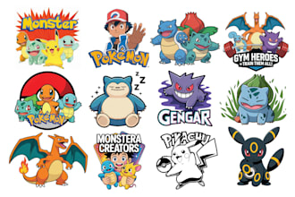 design pokemon, fakemon, league team logo, banner and tcg trainer card