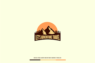 design a stunning travel, mountain, or adventure logo