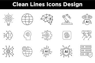 design clean and modern custom icons