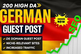 build 200 premium dofollow dr 90 german guest post backlinks