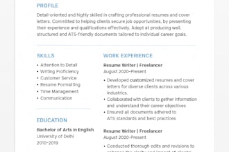 create a modern, professional resume and cover letter