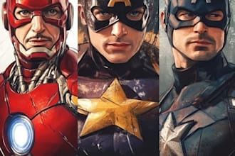 make you a dc or marvel style comic book superhero