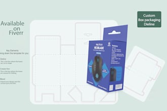 design custom box dieline and die cut packaging template for print