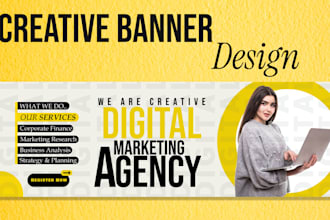 design website banner, slider, hero image and social media adds
