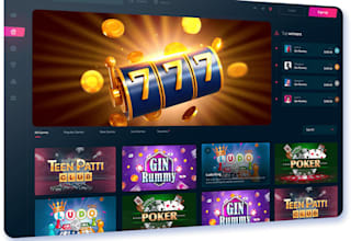 do slots game development, programing, user registration and dashboard