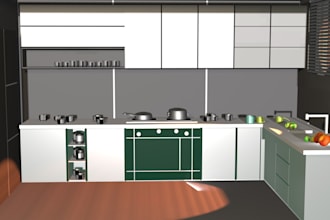 render 3d interior, interior design, house, restaurant