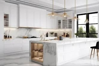 render 3d interior, interior design, house, restaurant
