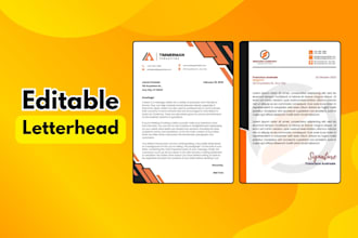 design a letterhead in editable ms word format in 3 hours