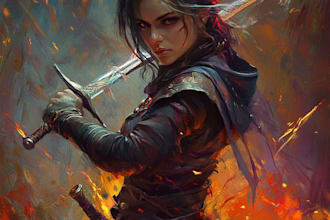 do dnd character art design illustration, fantasy, game art, sheet, dnd party