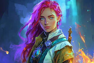 draw d and d character art and fantasy creature