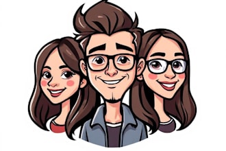 draw cartoon avatar, cartoon character, caricature, logo