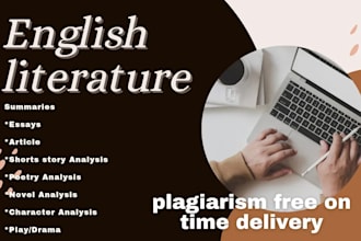 do critical literary analysis of english literature, poem analysis, literature