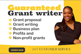 grant writing and submission, business plan, proposal, research, application