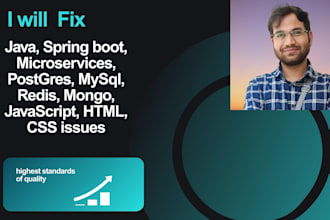 fix bugs and develop rest apis in java spring boot