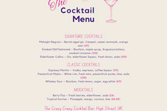 design your food and beverage menu