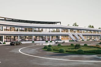 do commercial building render, exterior render and 3d modeling in 3ds max