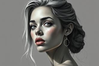 draw semi realistic portrait illustration