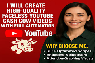 create faceless youtube automation cashcow videos for passive income