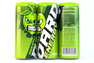 design a premium and creative energy drink label beverage brand