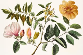 create amazing botanical vector illustration