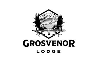 design modern remote alaskan fishing lodge logo