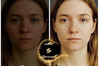 professional photo retouching, skin smoothing, blemish and acne removal