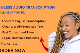 do a transcription of legal audio files such as depositions