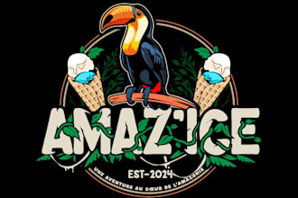 create eye catchy ice cream logo with unlimited revision