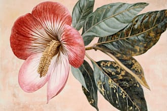 illustrations of botanical flowers, plants