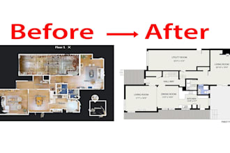 make the 2nd floor plan from hand sketch or matterport
