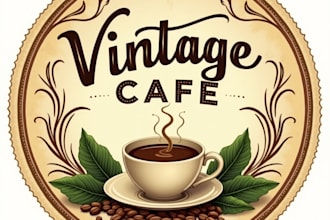 design high quality vintage café coffee shop logo with fastest delivery