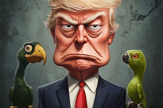 draw a stylish political cartoon from your idea