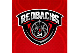 design fantastic red backs basketball logo