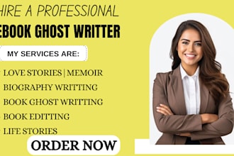 be your ebook ghostwriter, novel, autobiography, biography or ghost book writer