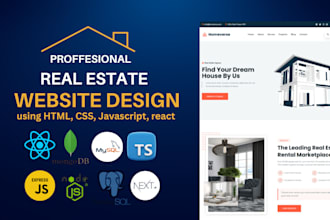 design a professional real estate website with property listing and CRM