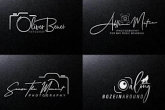 design a modern watermark signature photography logo